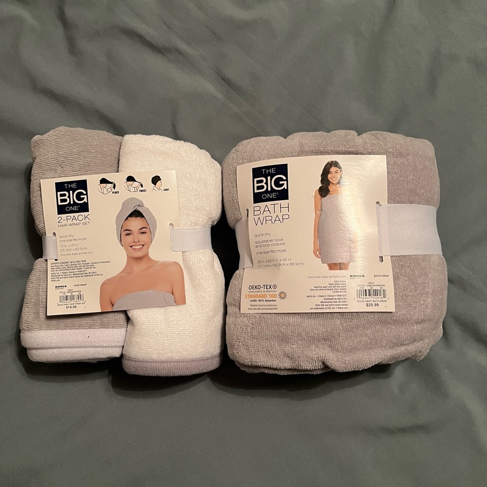 Kohls bath wrap and hair wraps